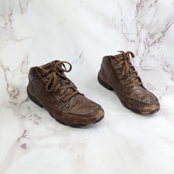 HS Trask Boots Mens 11 Kalispell Brown Leather Lace Up Chukka Ankle Shoes - Picture 4 of 11